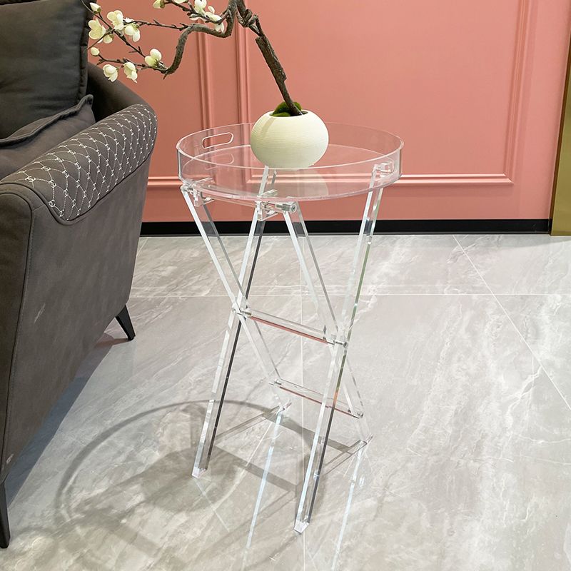 Modern Transparent End Table Round/Rectangular Acrylic Side Table