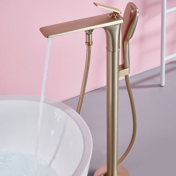 Floor Mounted Copper Freestanding Tub Filler One Handle Freestanding Bathtub Faucet