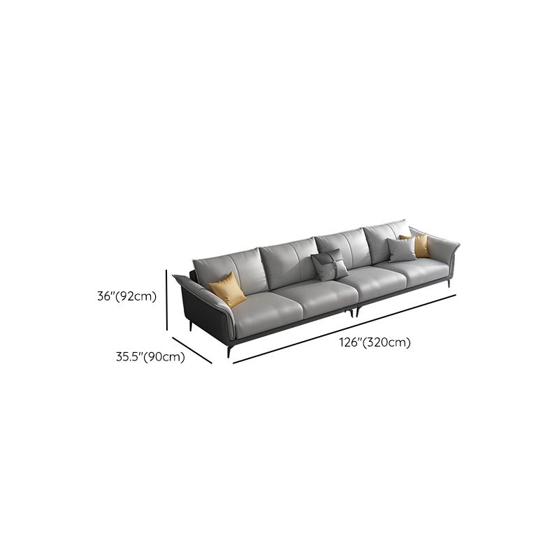 Tropical 35" Wide Sofa Fabric Flared Arm Gray Seating for Living Room