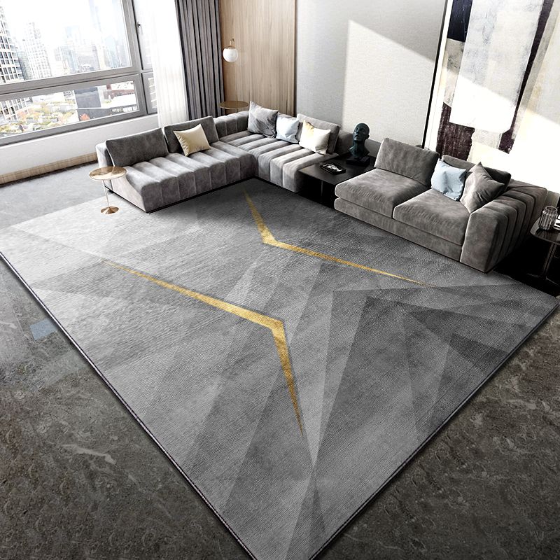 Modern Triangle Print Rug Polyester Indoor Carpet Stain Resistant Area Rug for Living Room