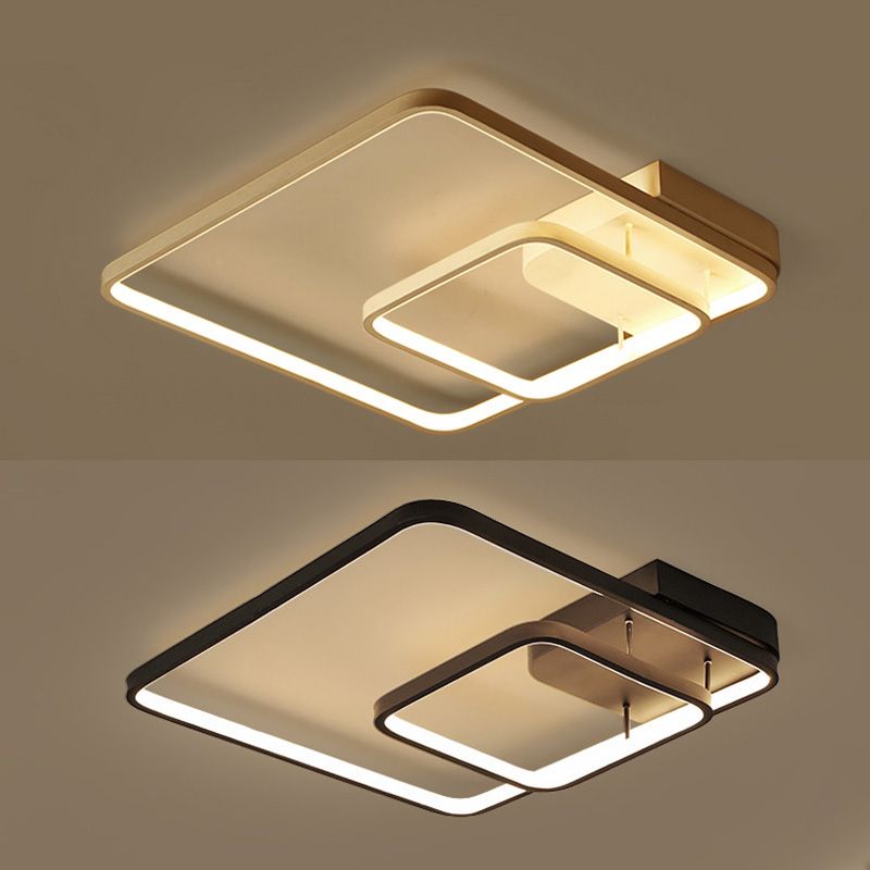 Lámpara de techo de 2 cuadrados LECH SEMI FLUSH MANTEP de LED moderno para dormitorio