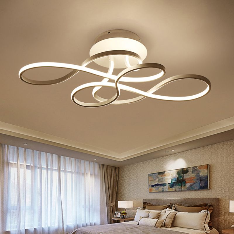 Twisting Living Room Ceiling Mounted Light Acrylic Minimalist LED Semi Flush Mount
