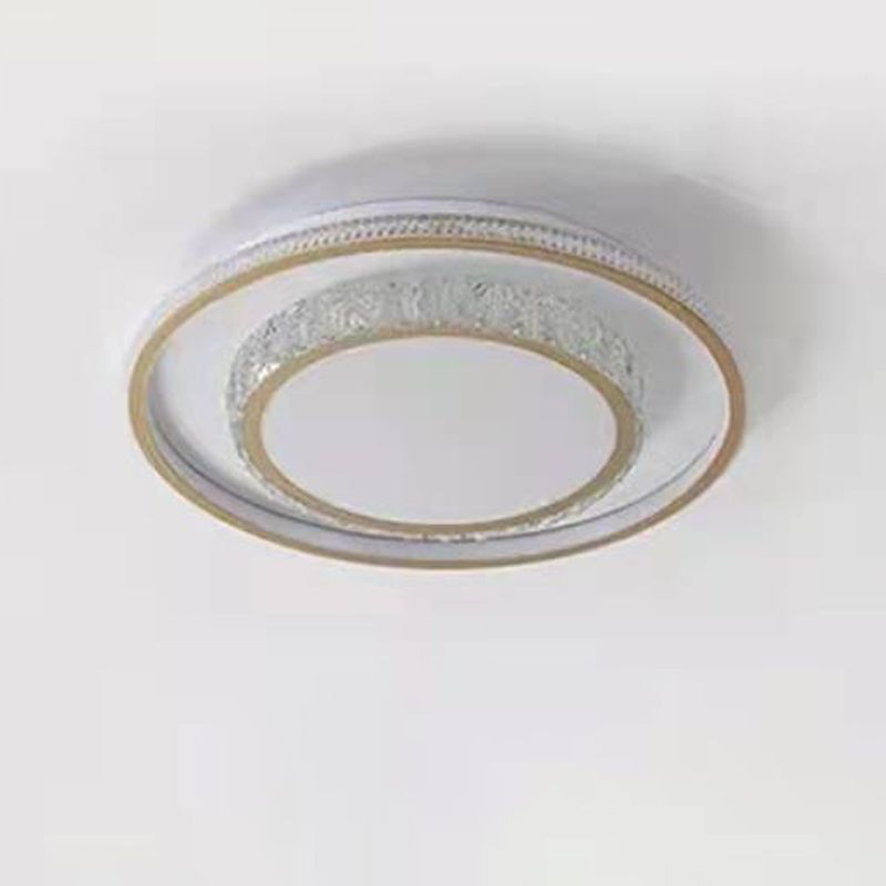 Geometric Flush Mount Contemporary Crystal Ceiling Light for Living Room