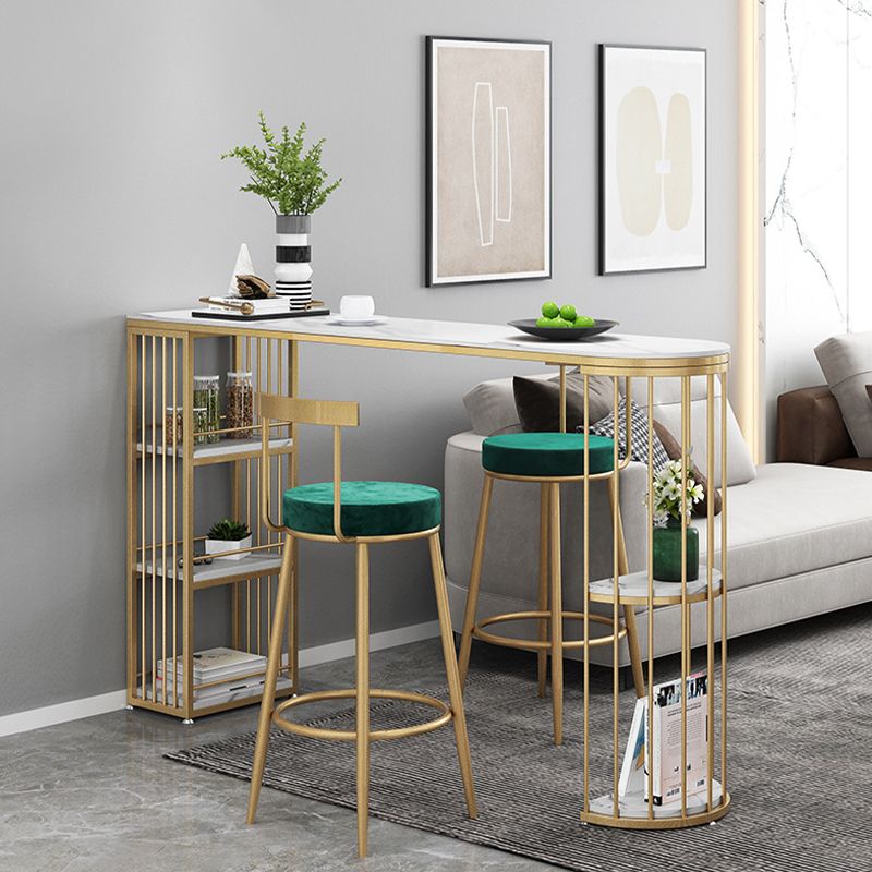 Metal Low Back Dining Stools Contemporary Armless Bar Stools with Cushion