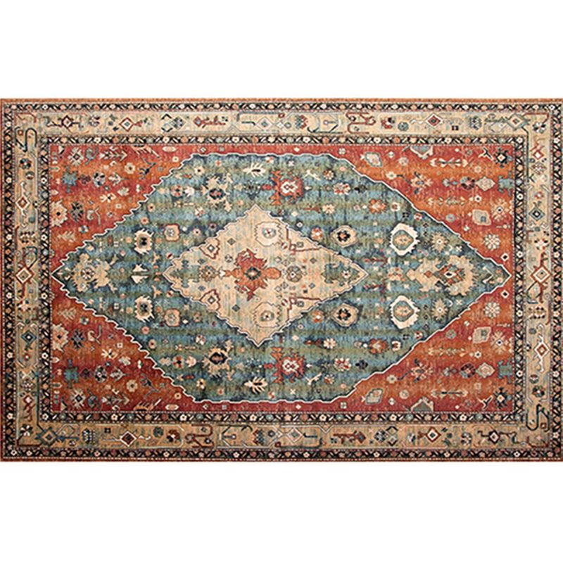 Funky Boho Rug Multi Color Tribal Print Rug Pet Friendly Washable Anti-Slip Carpet for Home Decor