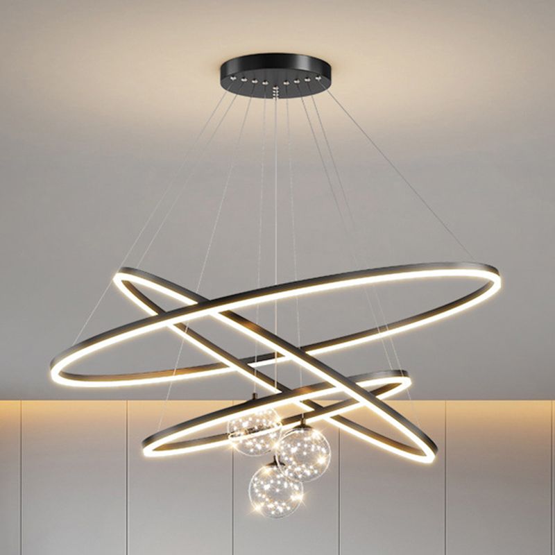 Circle Hanging Light Kit Modern Style Metal Multi Lights Hanging Ceiling Lights