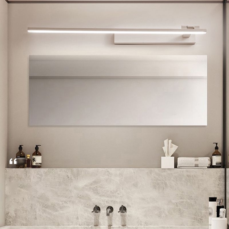 Metal Linear Shade Wall Lighting Modern Style Mirror 1 Light Wall Mounted Light Fixture