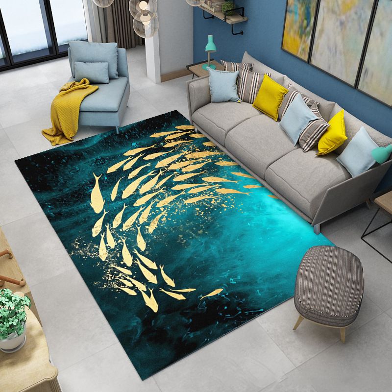 Beige Abstract Pattern Rug Polyester Simple Rug Non-Slip Backing Rug for Home Decor