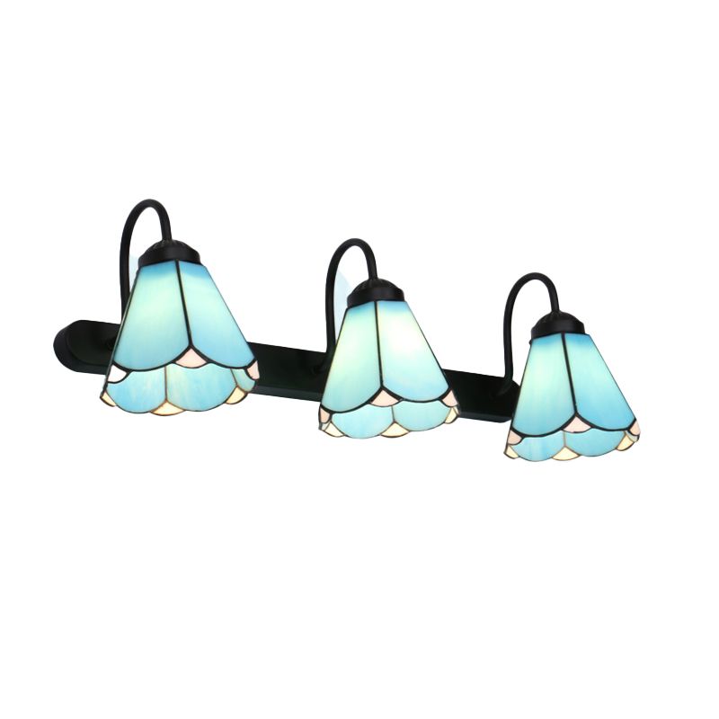 Handcrafted Art Glass Wall Lamp Tiffany Bell Shaped Bathroom Vanity Light