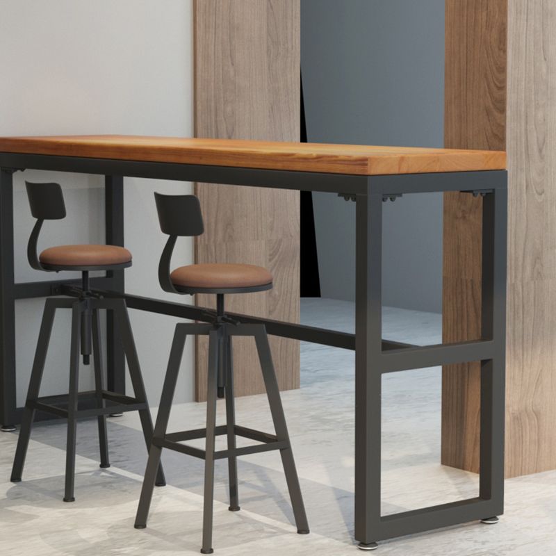 Adjustable Armless Height Stool Industrial Counter Stools with Black Base