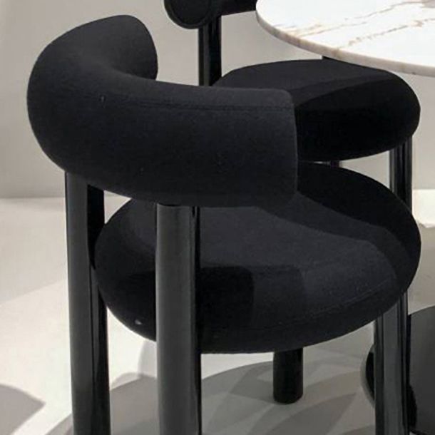 Chaises de salle à manger sans bras tapissées contemporaines, chaises latérales de salle à manger à dossier ouvert pour la maison