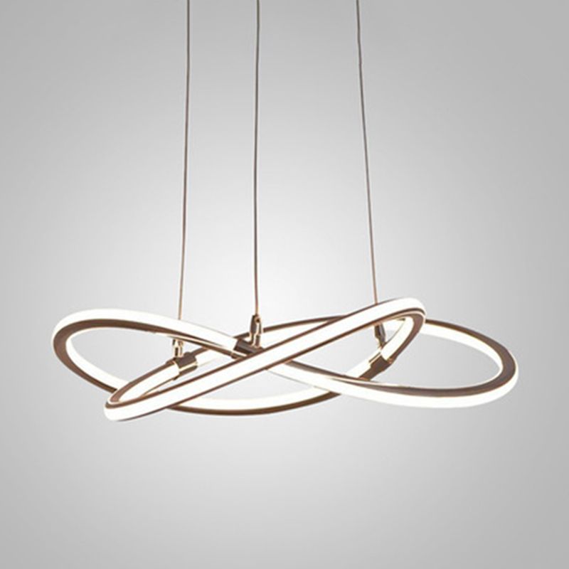 Contemporary Strip Chandelier Lamp Metal Ceiling Pendant Light for Restaurant with Hanging Cord