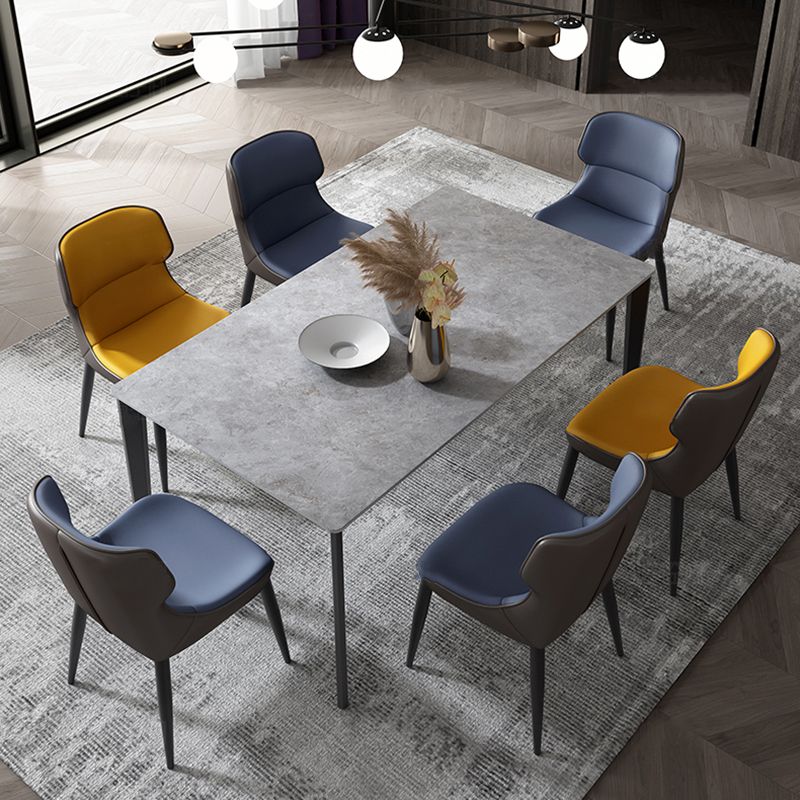Contemporary Dining Chair Armless Metal Wingback Chairs for Kitchen