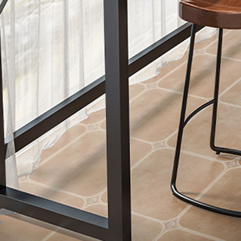 Rectangle Manufactured Wood Bistro Table Modern Pub Table with Metal Frame