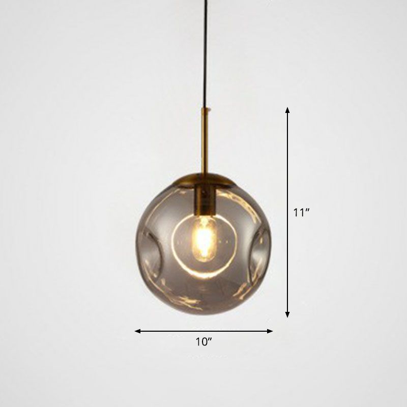 Dimpled Ball Suspension Lighting Modern Glass 1 Bulb Dining Room Ceiling Pendant Lamp
