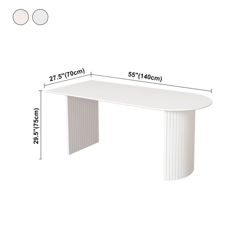 Mesa de comedor de estilo moderno Mesa de comedor de doble pedestal blanco para uso en el hogar