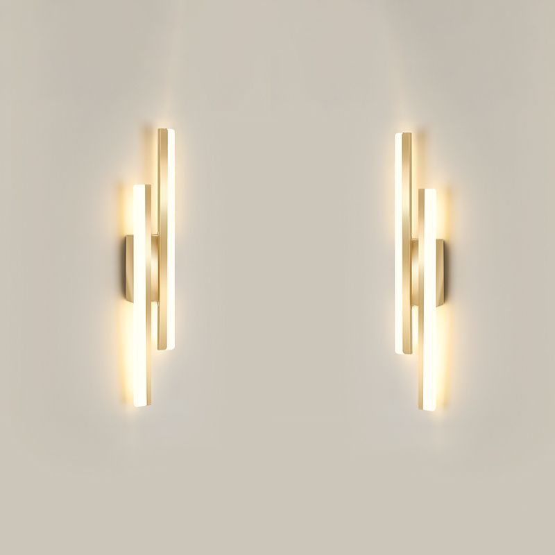 1-LightMulti Linears Shade Wall Sconce Modern Simple Style Wall Lighting in Black