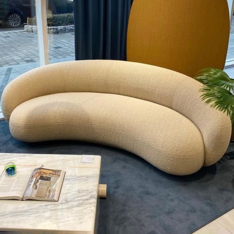 Contemporary Recessed Arm Curved Sofay Moon Shape Sofa for Living Room