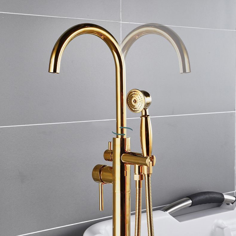 Floor Mounted Metal Freestanding Tub Filler One Hold Freestanding Tub Filler Trim