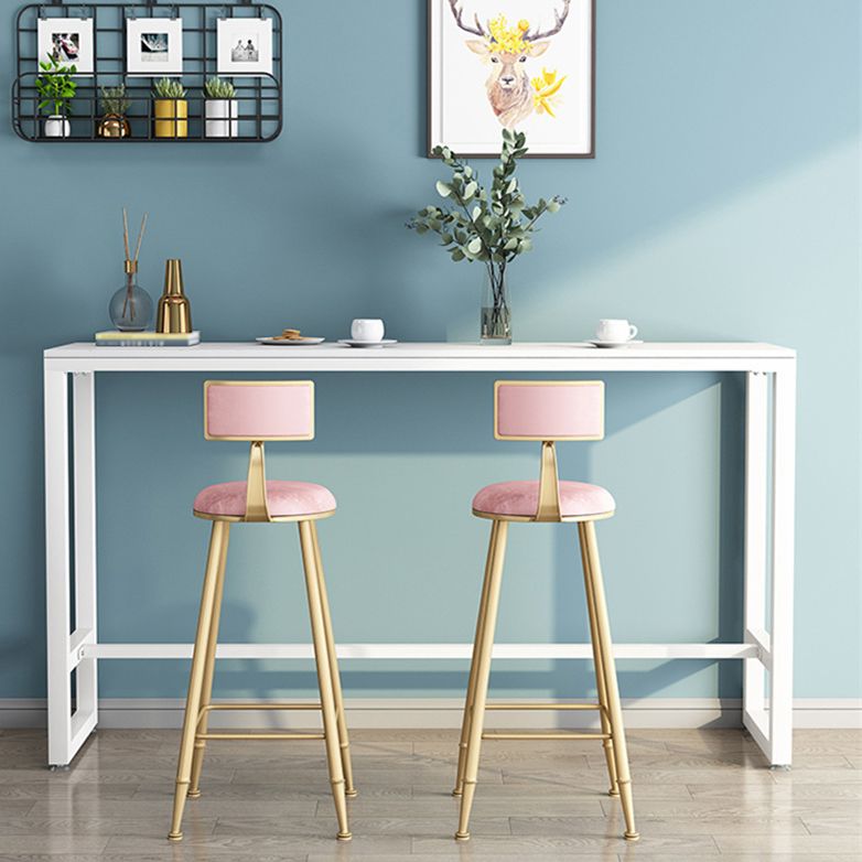 Table en marbre moderne avec table rectangle supérieure à trestle blanc noir table-41.3 "H