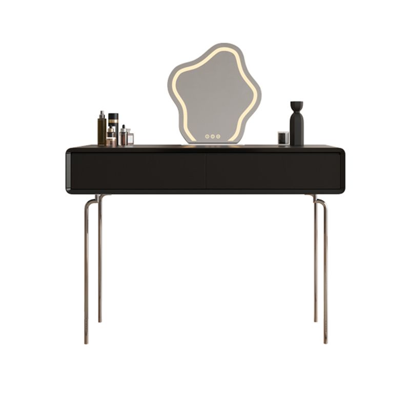 Wood Standing Makeup Vanity Set Lighted Mirror Makeup Vanity