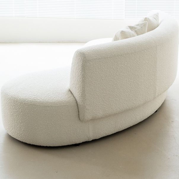 Contemporary 27.5" H Wool Sofa with Armless and Tight Back Curved For Living Room