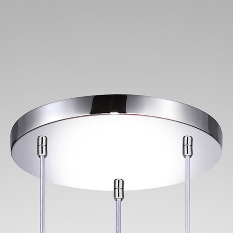 Modern Conical Pendant Ceiling Light Glass Dinning Room Ceiling Pendant Lamp in Silver