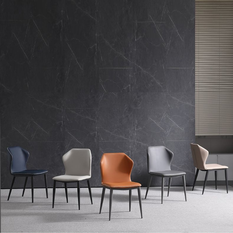Silla de metal de cocina de estilo moderno Silla lateral sin brazos para comedor con respaldo orejero (juego de 2)