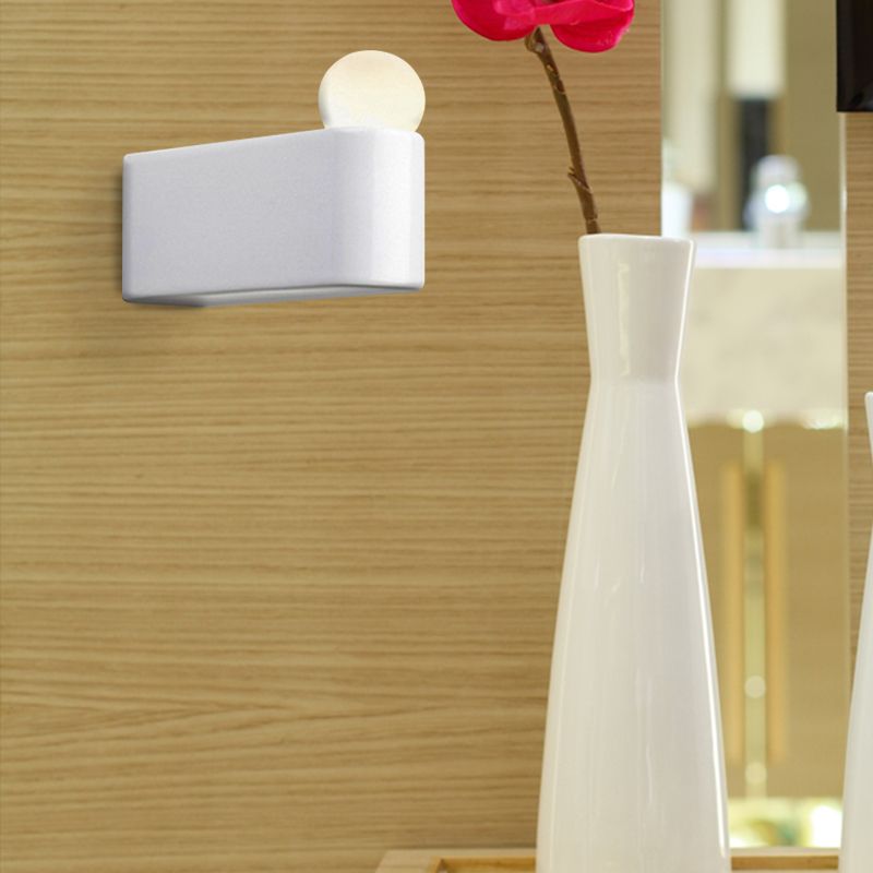 White Ball Wall Lighting Modernist Led Milk Glass Wall Lamp Fixture with Small/Medium/Large Size in White/Warm Light