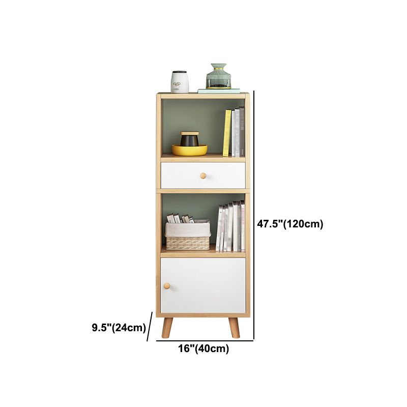 Wood Bookshelf Scandinavian Style Bookcase for Home Office and Study Room