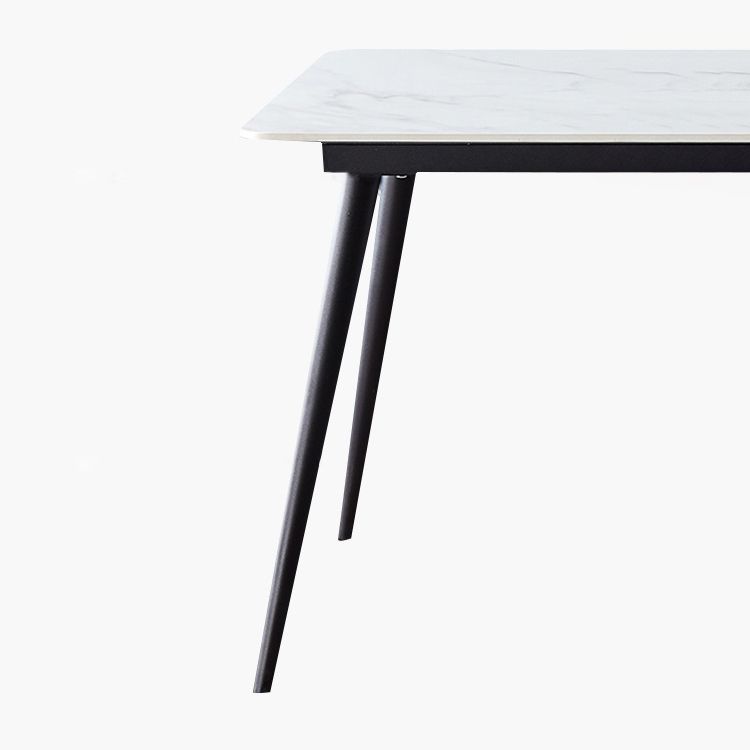 Sintered Stone Modern Dining Table Rectangle Table with 4 Legs for Home