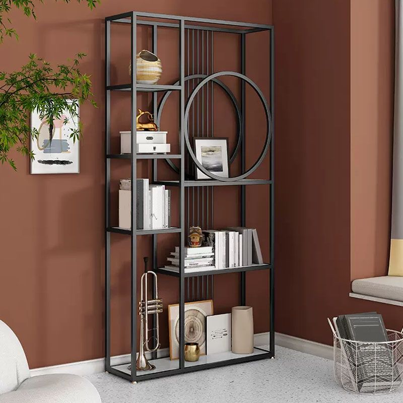 Etagere Contemporary Bookshelf Open Back Metal Bookcase with Shelves