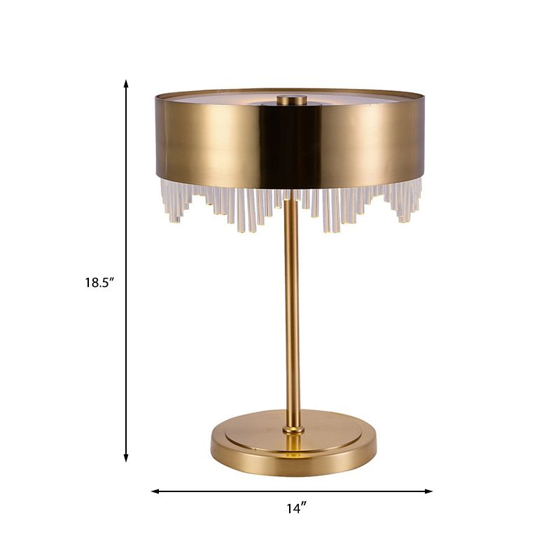 Modernista 1 scrivania cristallina a testa in oro chiaro lampada da tavolo notturno con tonalità metallica