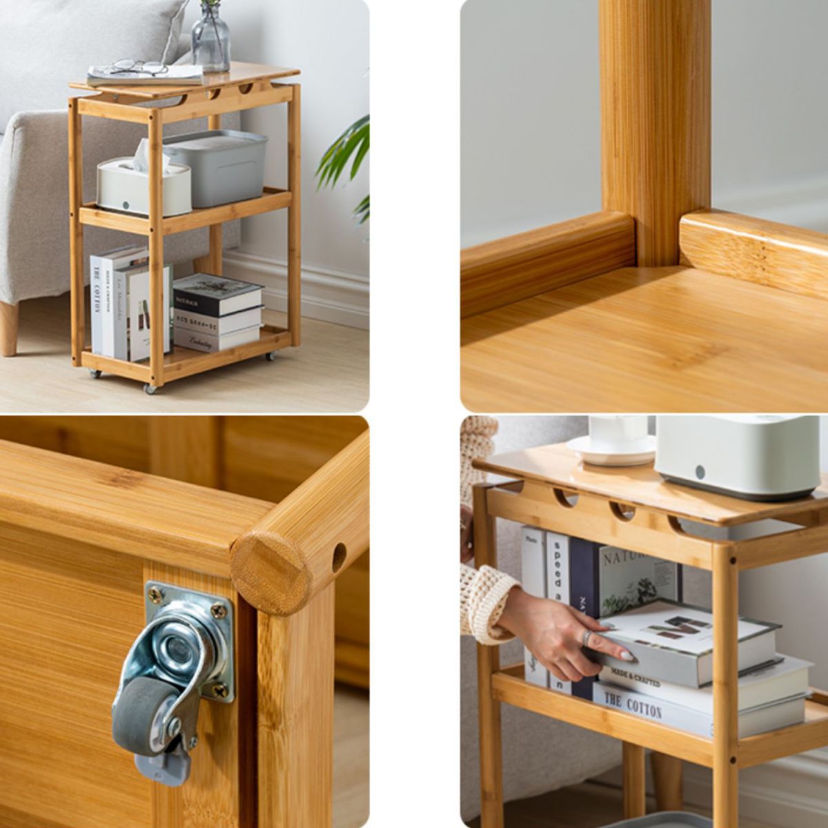 29.5" Tall Side Accent Table Rectangular Nesting End Table for Living Room