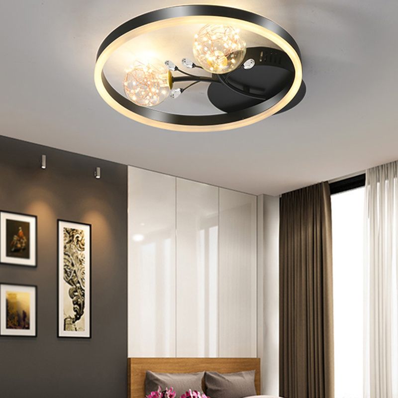 Moderner Stil Kugelform Deckenleuchte Glas 3 Licht Deckenleuchte für Wohnzimmer