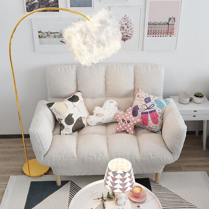 Modernistic Living Room Cotton Blend Sofa Biscuit Back Seating