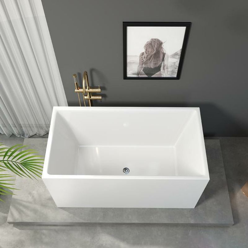 Antique Finish Soaking Bathtub Modern Rectangular Back to Wall Bath Tub