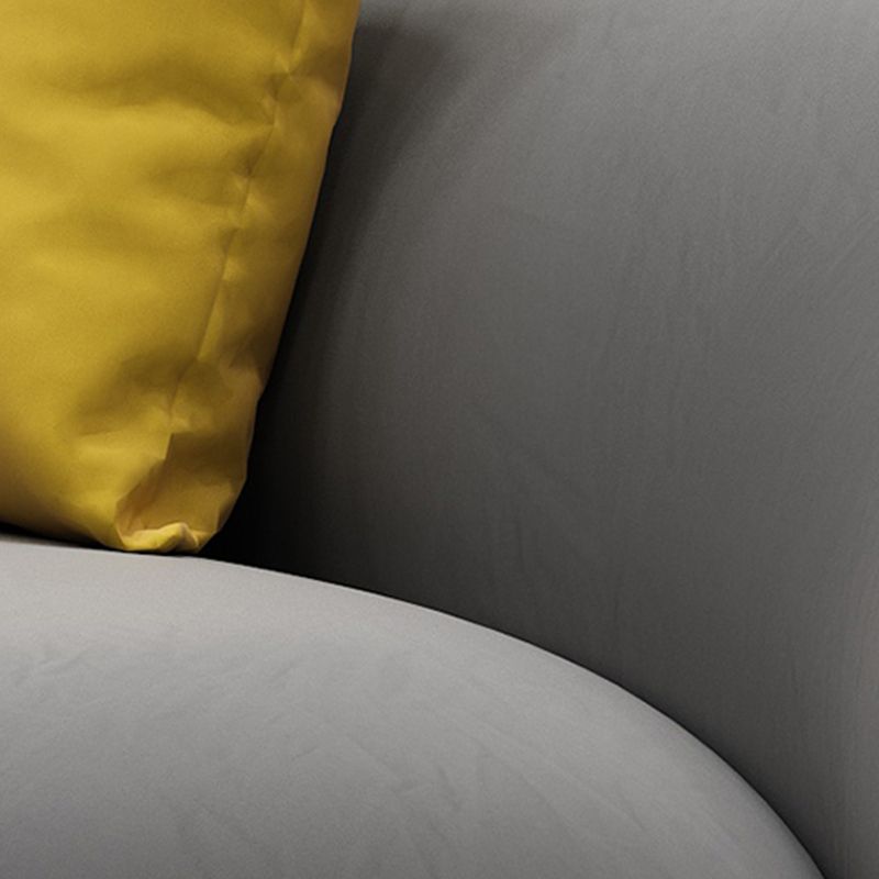Scandinavian 24.8" H Solid Color Velvet Slope Arm Sofa For Living Room