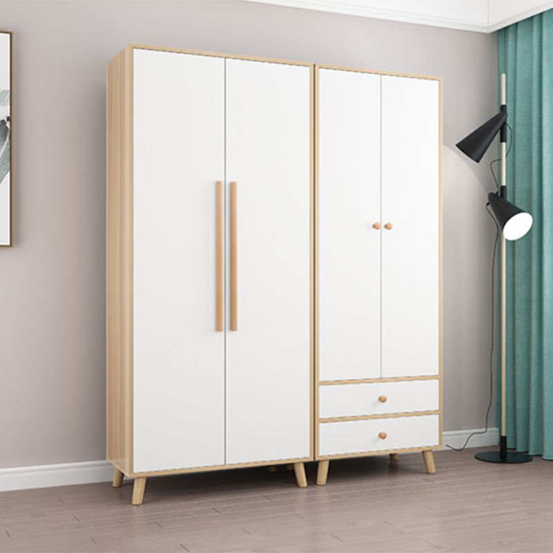Modern Matte Finish Wardrobe for Home Wood Storage Cabinet with Hinged Door