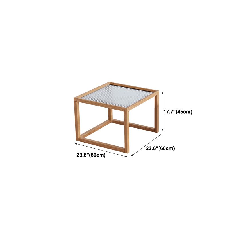 Modern Frame Coffee Table Square Glass Top Coffee Cocktail Table for Living Room