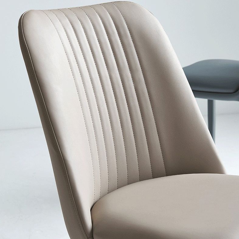 Silla lateral casera industrial Silla de comedor tapizada de metal con respaldo sólido