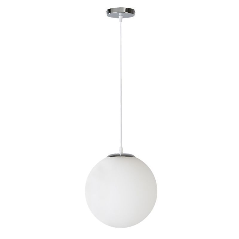 Ball Hanging Lights Industrial Style Glass 1 Light Pendant Light Kit in White