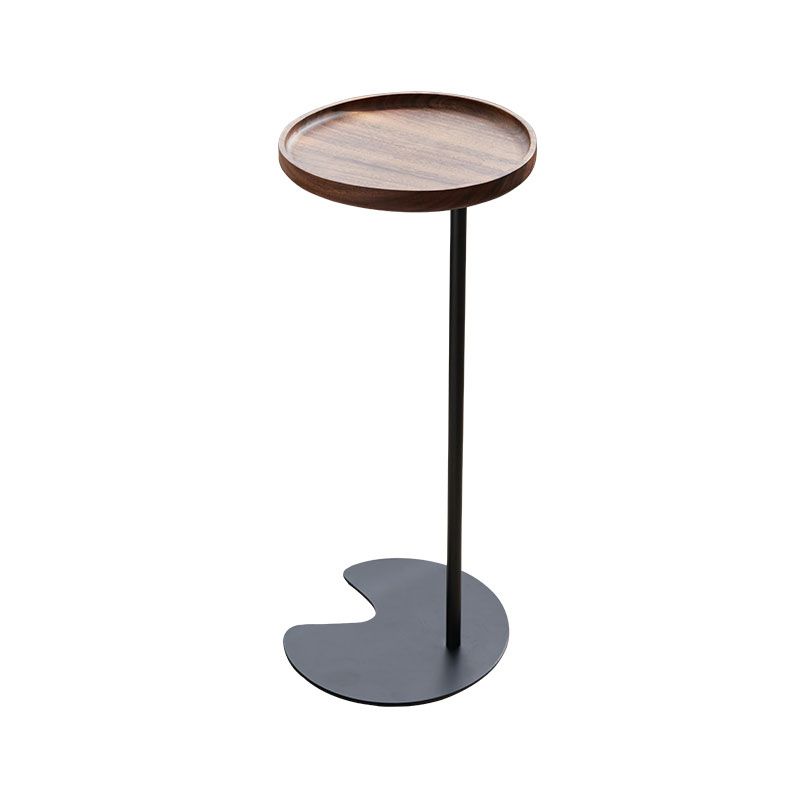 27.55" Tall Tray Top Side Table Contemporary Round End Table Stand