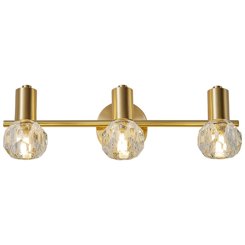 Modern Style Bulb Shaped Wall Lighting Fixture Bathroom Wall Mounted Light in Gold