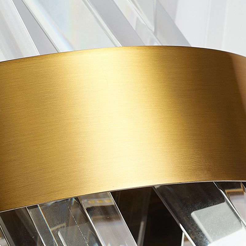 Crystal Unique Shape Wall Lights Modern Style 2 Lights Wall Light Sconce in Brass