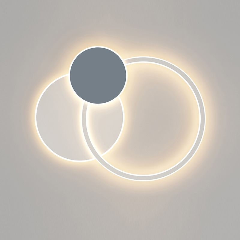 Luminaires encastrés modernes en métal blanc avec abat-jour en silicone