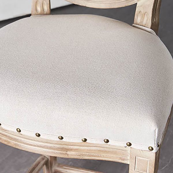 Full Back Upholstered Armless Bar Stool with Solid Wood Base
