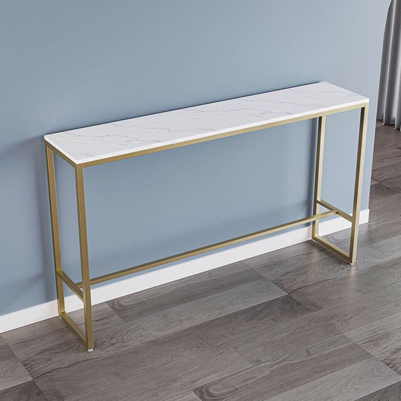 Glam Sintered Stone Bar Table Trestle Base Dining Table for Kitchen