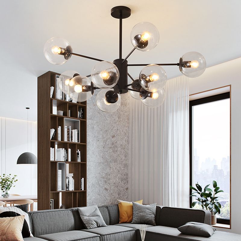 Simplicity Chandelier Light Fixture Black Hanging Ceiling Light for Living Room