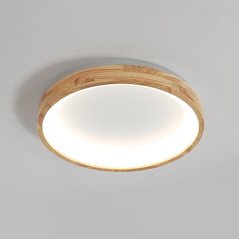 Geometrische LED Flush Licht Nordic Holz Wohnzimmer LED Unterputz Deckenleuchte Licht in Beige